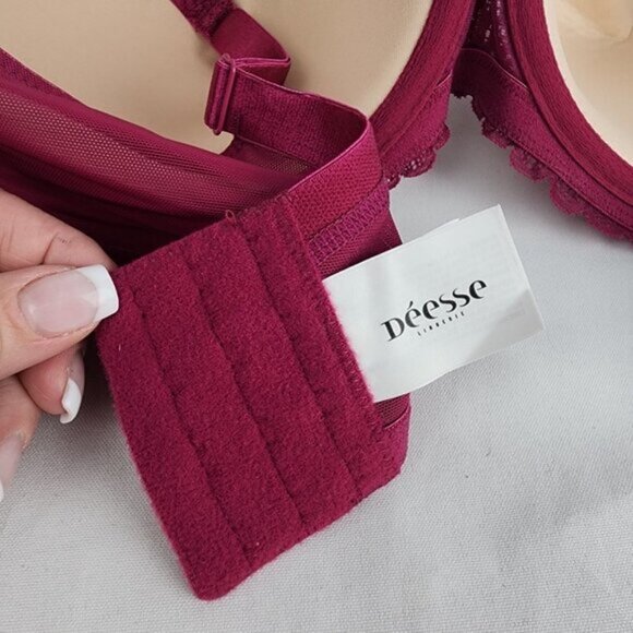 Deesse Burgundy Lace Bra Size 44DDD - Picture 6 of 6